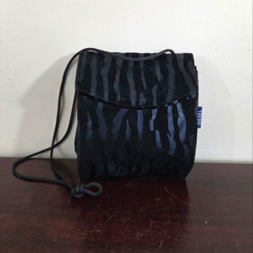 Diesel Faux Leather Animal Stripe Print Crossbody Purse ~ Pre-Owned